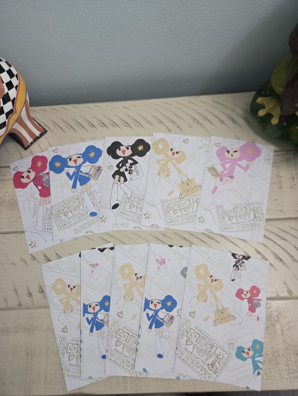 Coach Poppy Chan Stationery Letter Set(5 SETS) NWOT
